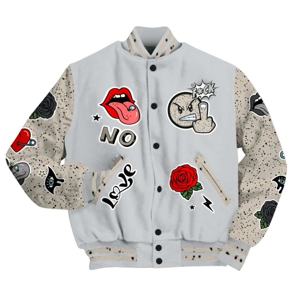 Varsity Jacket To Match Metallic Silver 2024 5s - FK Around Find Out All Over Print