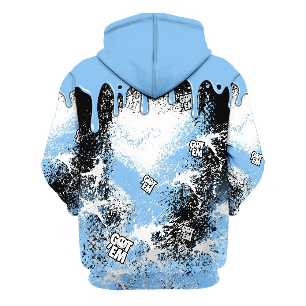 Hoodie To Match University Blue 5s - Dripping 23 Drip All Over Print