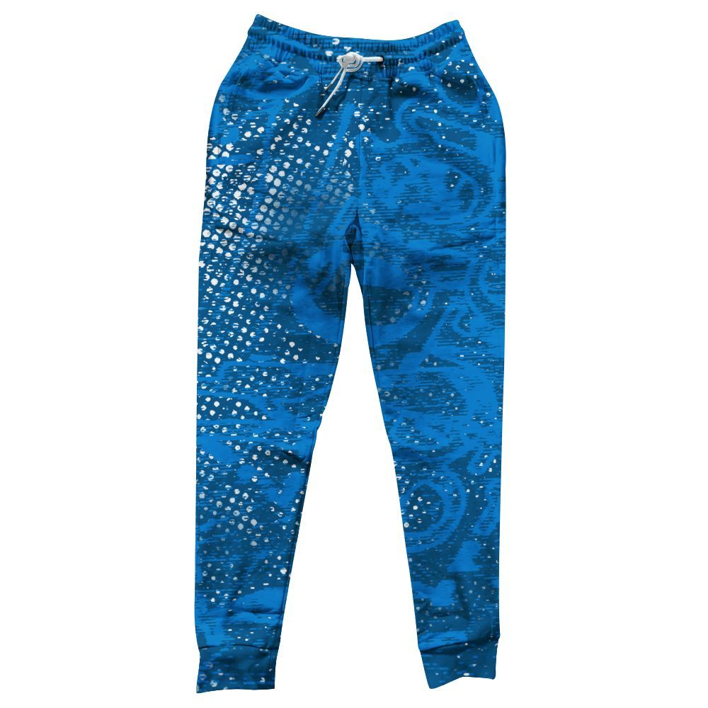 Sweatpant To Match Industrial Blue 4s - Avant Garde Graphic All Over Print