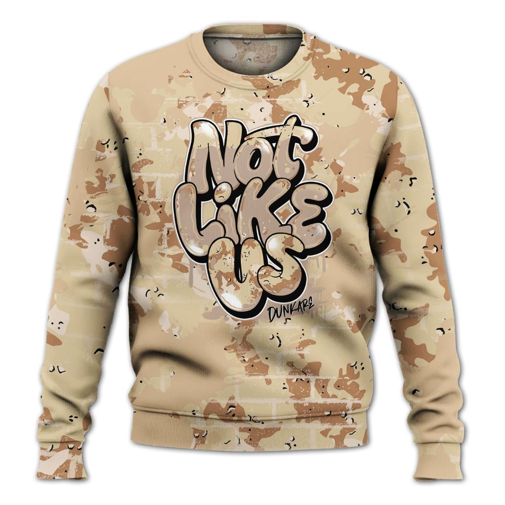 Sweatshirt To Match Desert Camo 3s - None Like Us Graphic Brick Art All Over Print