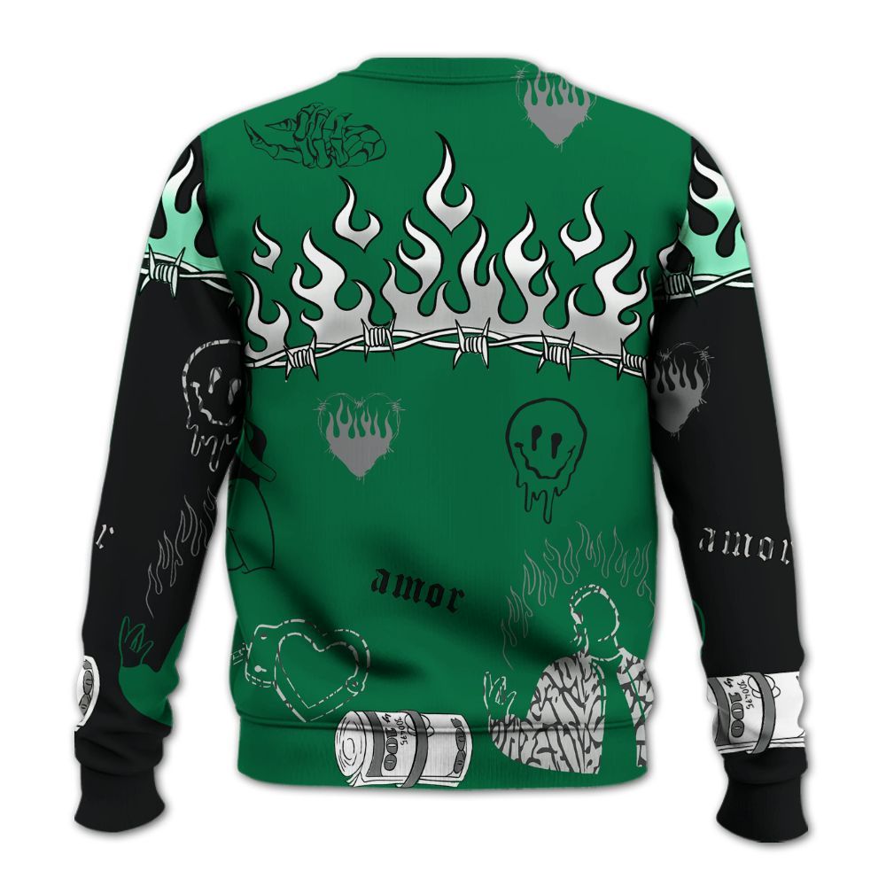 Sweatshirt To Match Pine Green 3s - Snake Trust No One All Over Print