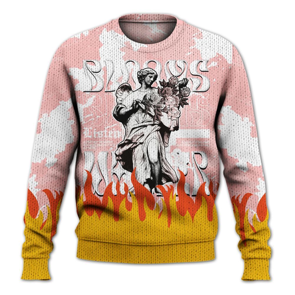 Knitted Sweater To Match Low Legend Pink 11s - Blooms Whisper Retro