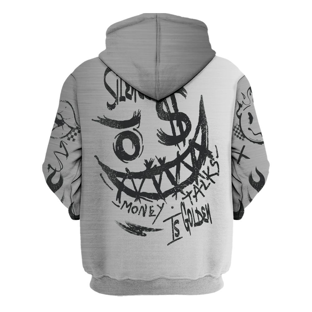 Hoodie To Match Metallic Silver 14s - Mouth Burning Street Style All Over Print