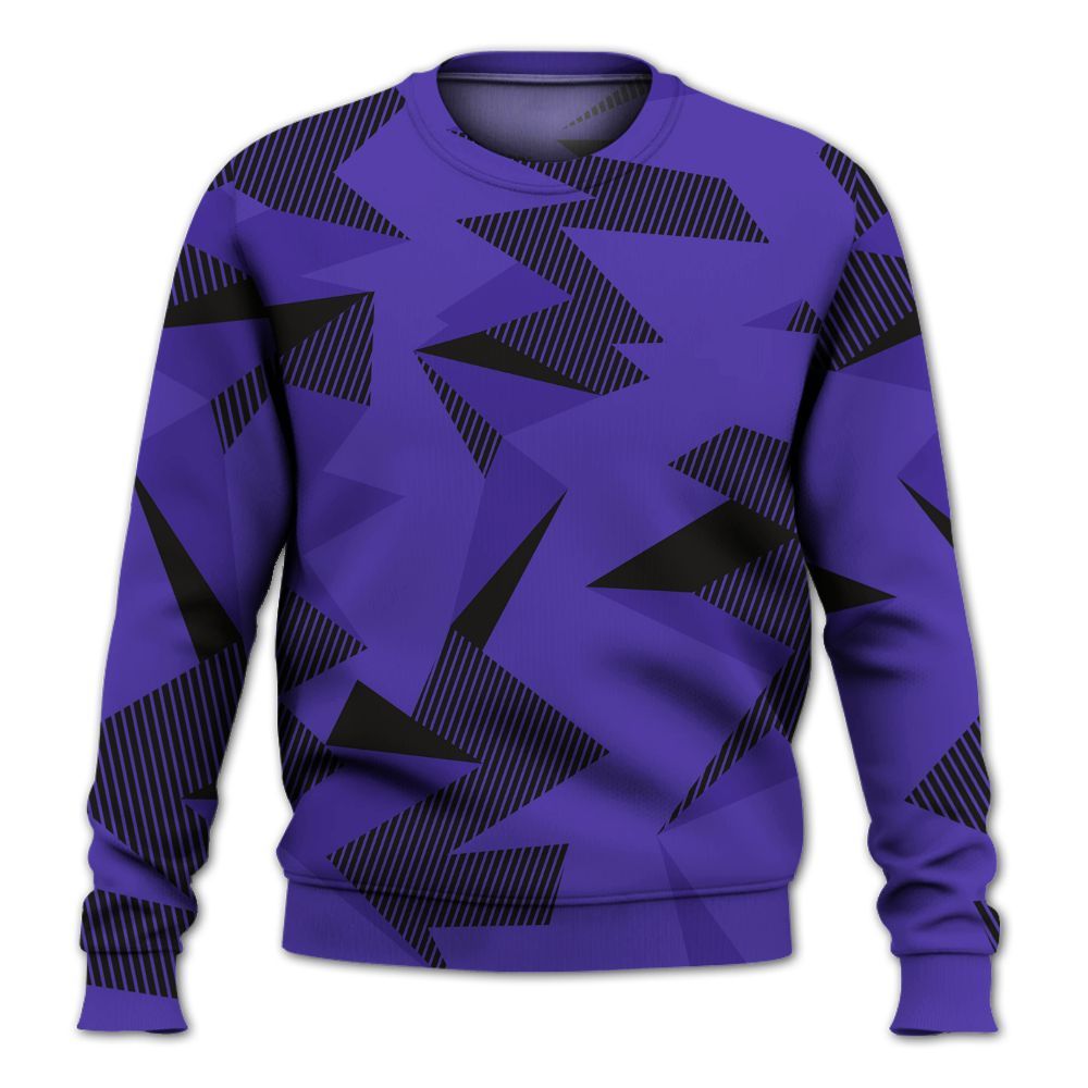 Sweatshirt To Match Field Purple 12s - Geometric Camouflage Pattern All Over Print