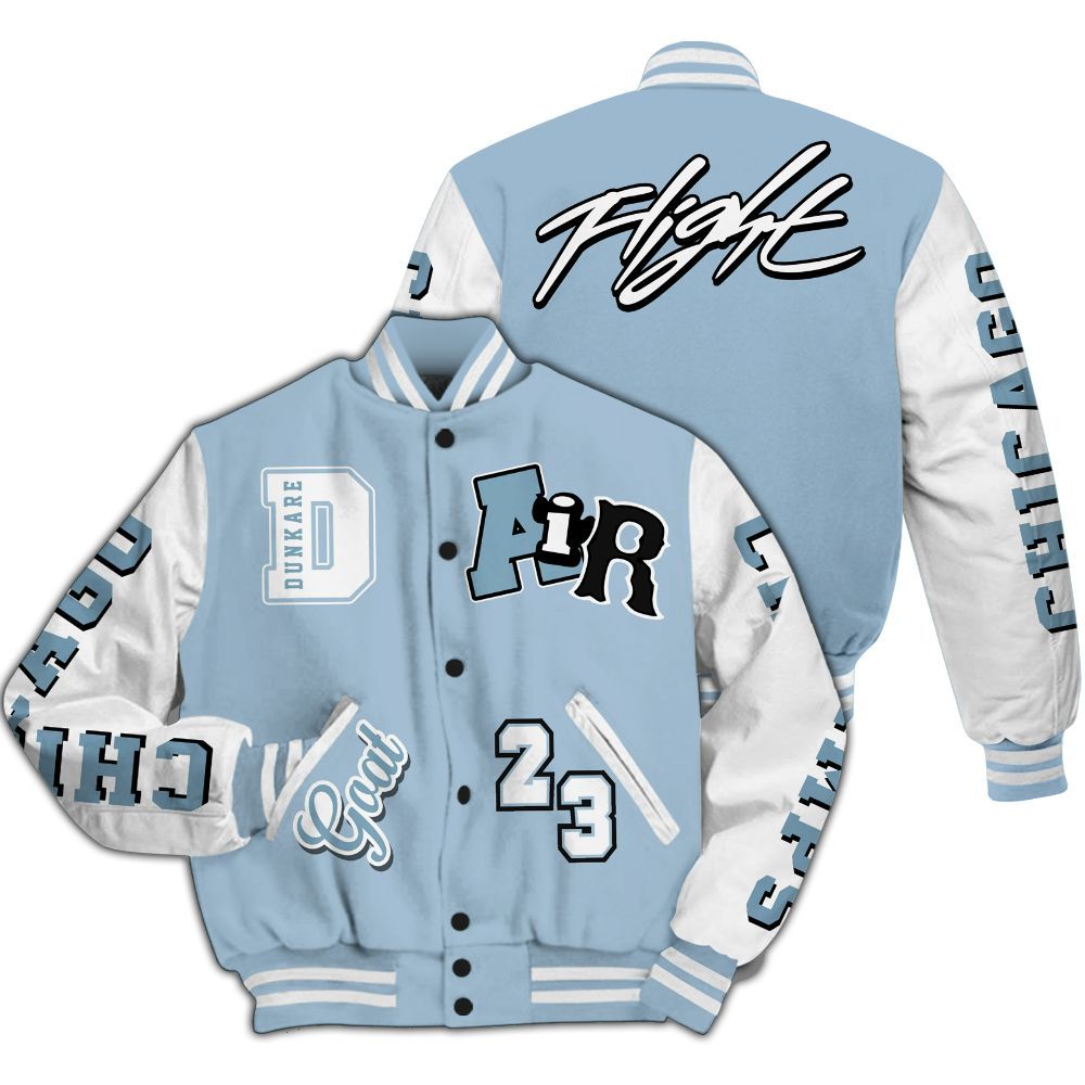 Varsity Jacket To Match Mid Ice Blue 1s - AIR Number 23 GOAT All Over Print