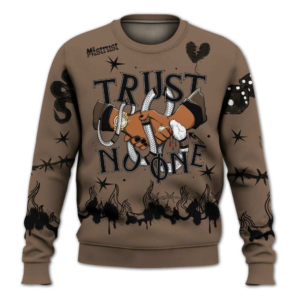 Sweatshirt To Match Dark Mocha Jack - Trust No One Snake-Bite Doodle Crayon All Over Print