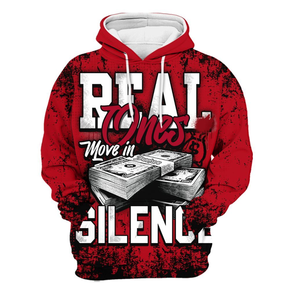 Hoodie To Match Bred Velvet 11s - Move In Silence Money Street Retro All Over Print