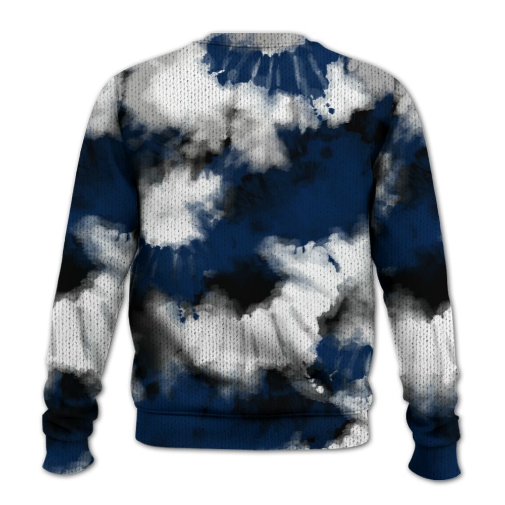 Knitted Sweater To Match SB White Navy 4s - Tie Dye FK Around Find Out