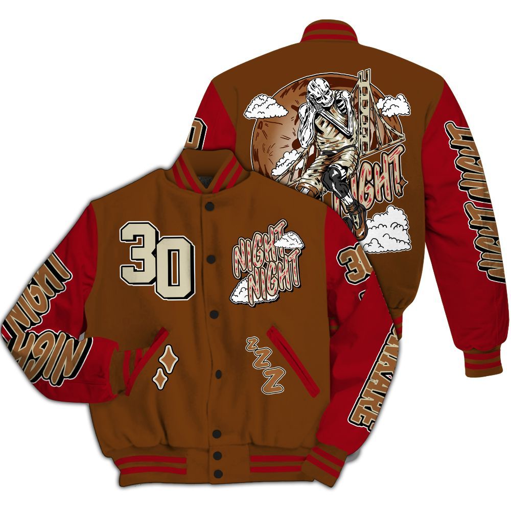Varsity Jacket To Match Archaeo Brown 5s - Seeya Skeleton All Over Print