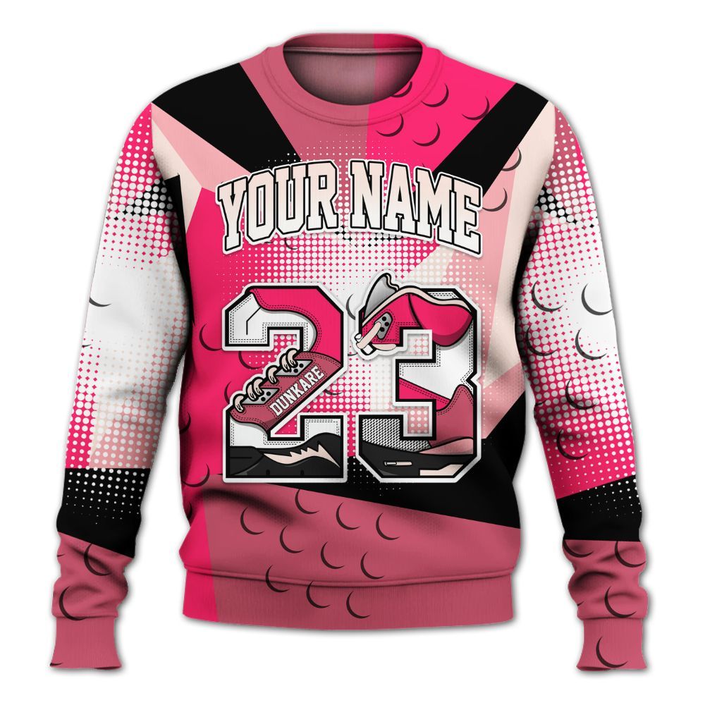 Sweatshirt To Match A'One Hyper Pink Shirt, Poly Custom Name Number 23 5s All Over Print