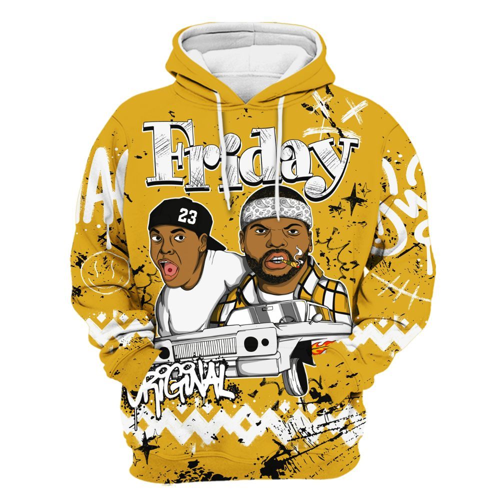 Hoodie To Match Vivid Sulfur 4s - Friday Sneaker Crayon All Over Print