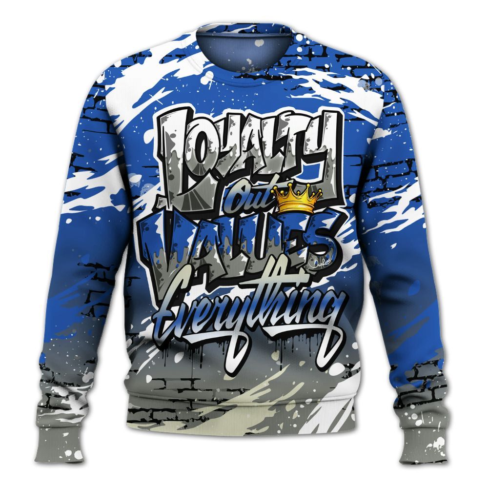 Sweatshirt To Match Lucky Shorts 3s - Values Of Loyalty Drip All Over Print