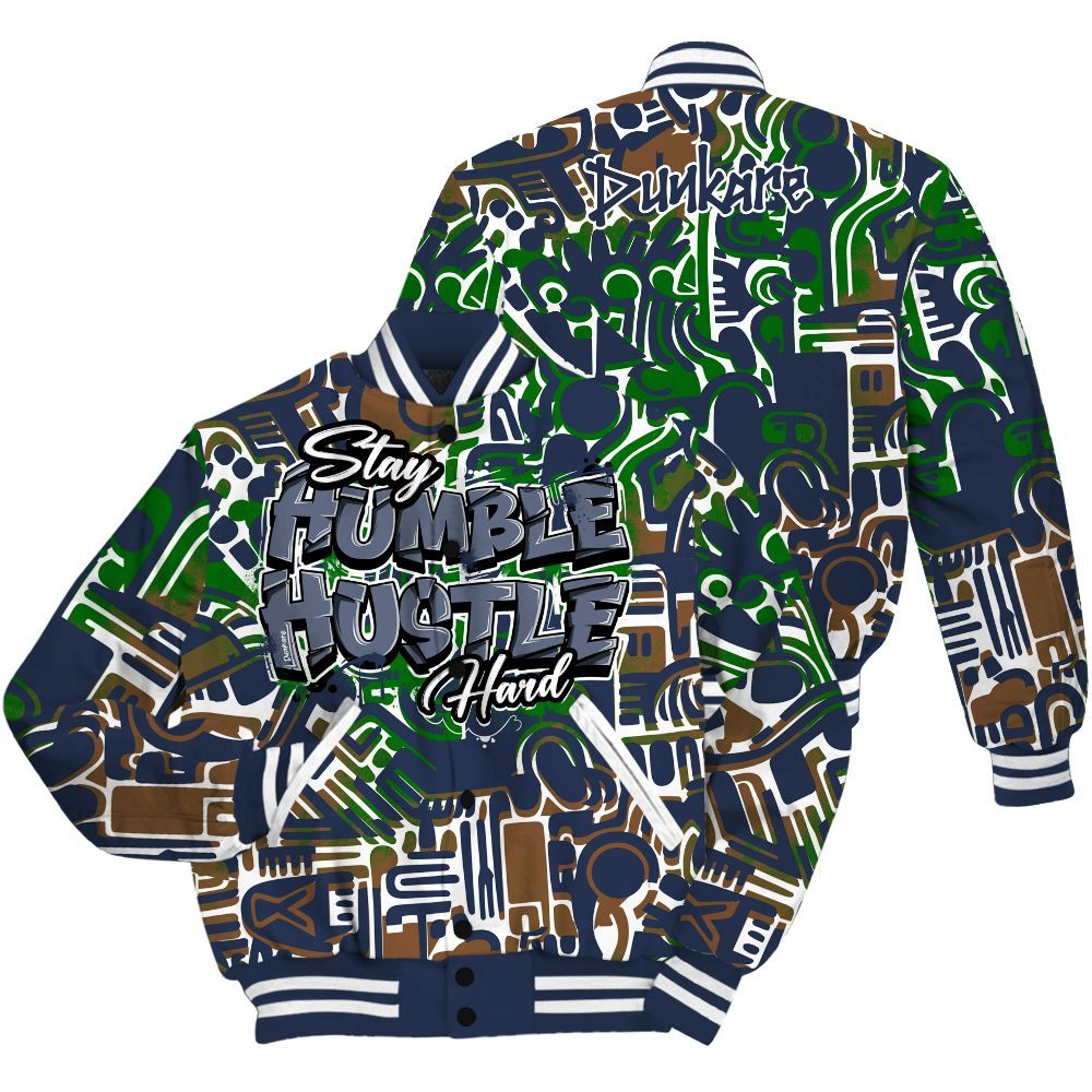 Varsity Jacket To Match Midnight Navy 13s - Humble Hustle Retro All Over Print