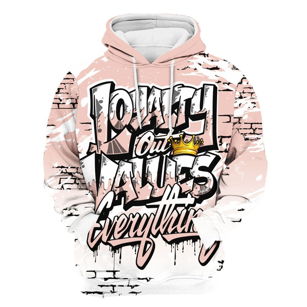 Hoodie To Match Low Legend Pink 11s - Values Of Loyalty Drip All Over Print