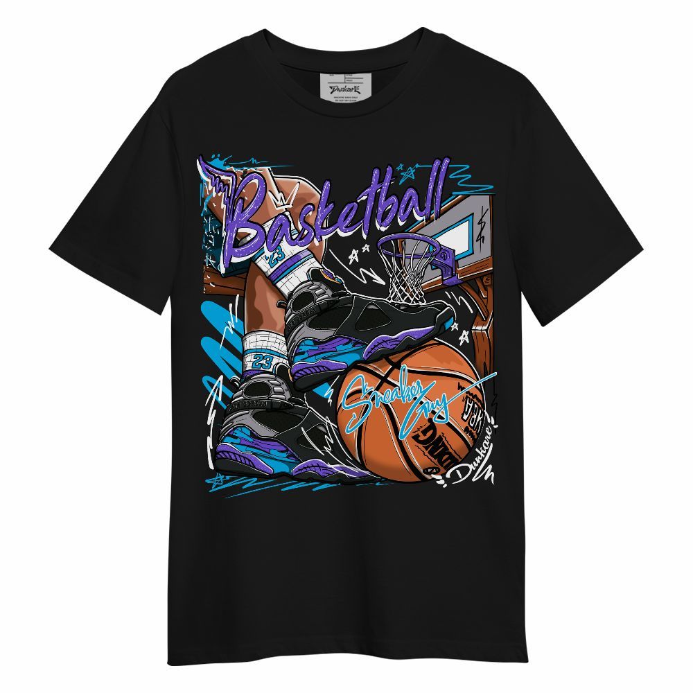 Shirt To Match Retro Aqua 8s - Sneaker Guy Basketball Graphic