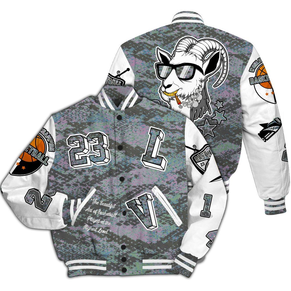 Varsity Jacket To Match Low CNY Year Of The Snake 11s - The GOAT Got Em Retro Graphic All Over Print