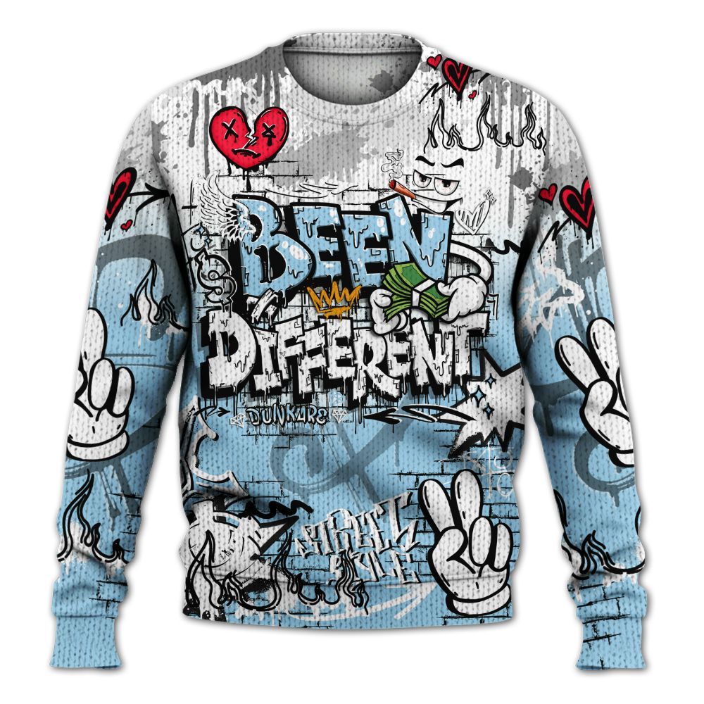 Sweater To Match Legend Blue 11s - Been Dif2erent Drip Graffiti Graphic