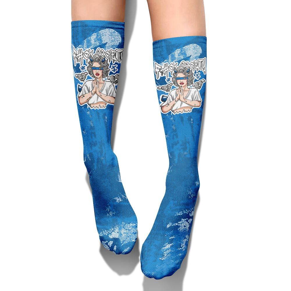 Sock To Match Military Blue 4s - F#ck Xociety