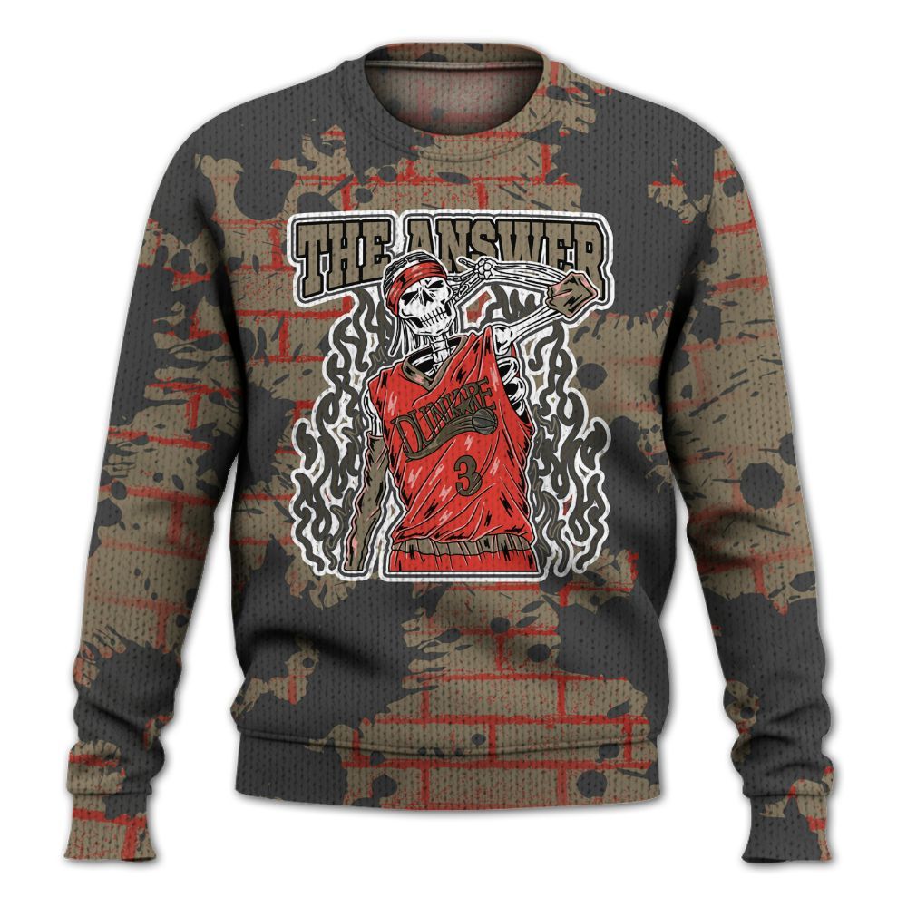 Knitted Sweater To Match Olive 9s - Allen Answer Skeleton Brick