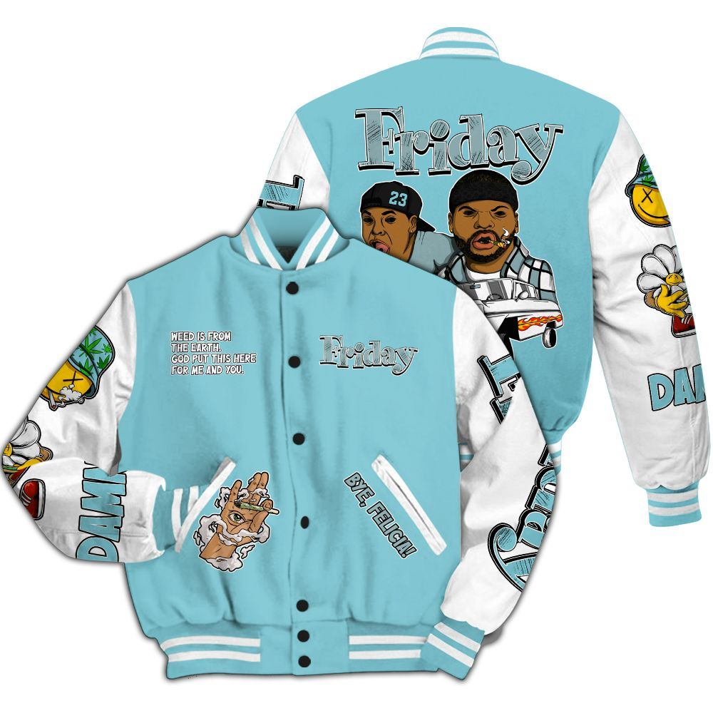 Varsity Jacket To Match Low Legend Blue 11s - Friday Sneaker Stress Style All Over Print