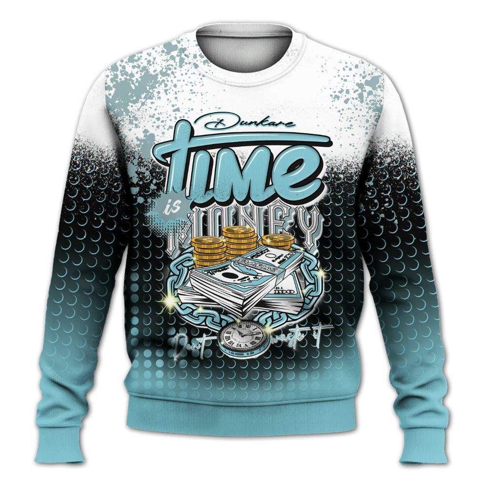 Sweatshirt To Match Low Legend Blue 11s - Halftone Time Is Money All Over Print