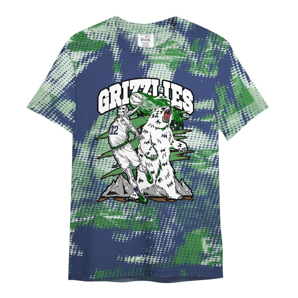 Shirt To Match Midnight Navy 13s - Grizzly Bear Skeleton Brown Sugar All Over Print