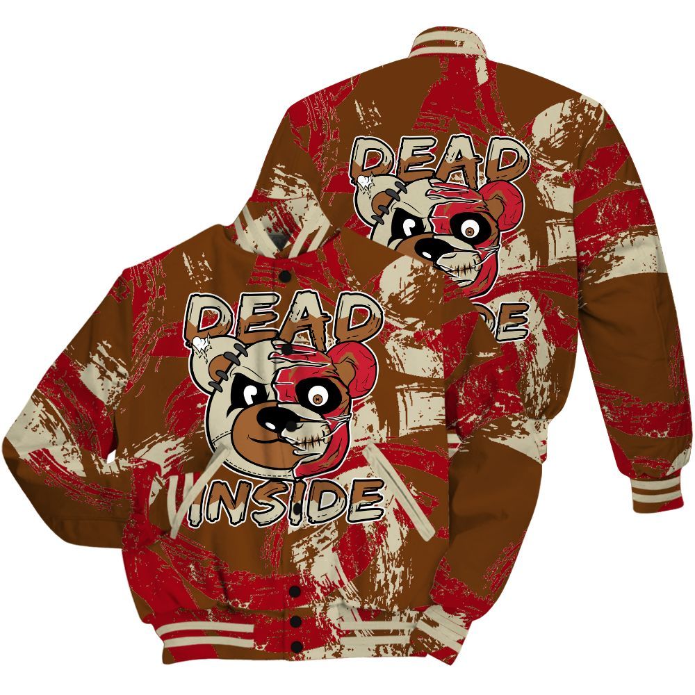 Varsity Jacket To Match Archaeo Brown 5s Shirt - Lifeless Bear Circle Slpash All Over Print