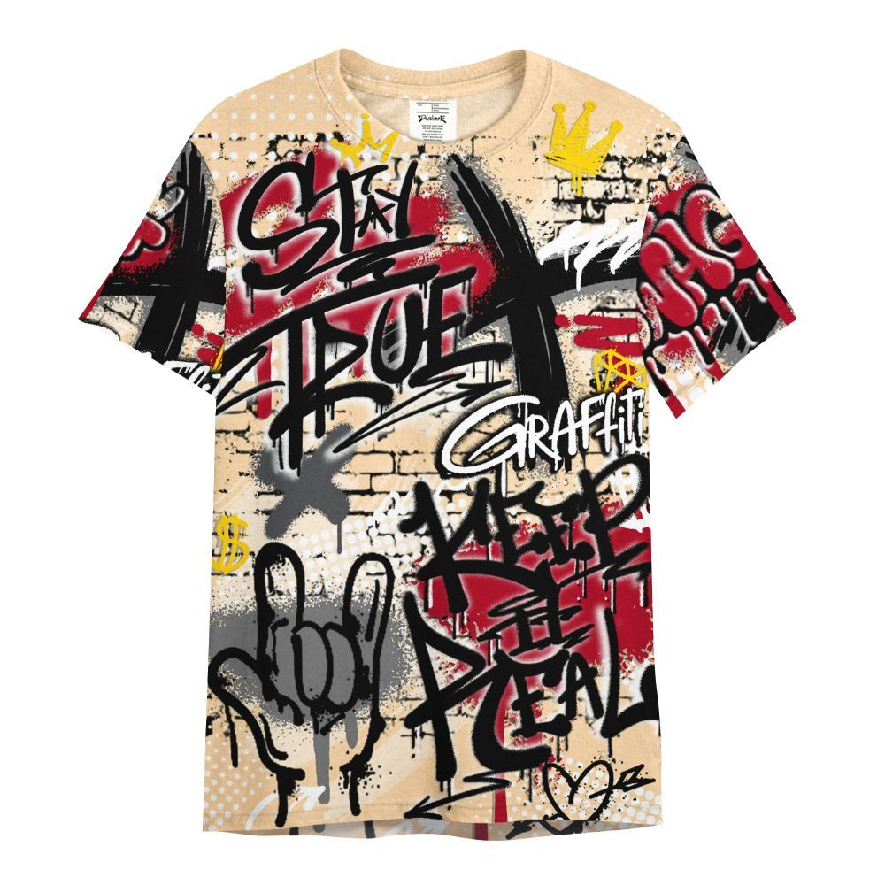 Shirt To Match Retro Pizza GS 4s - True It Real Graffiti Streetwear All Over Print