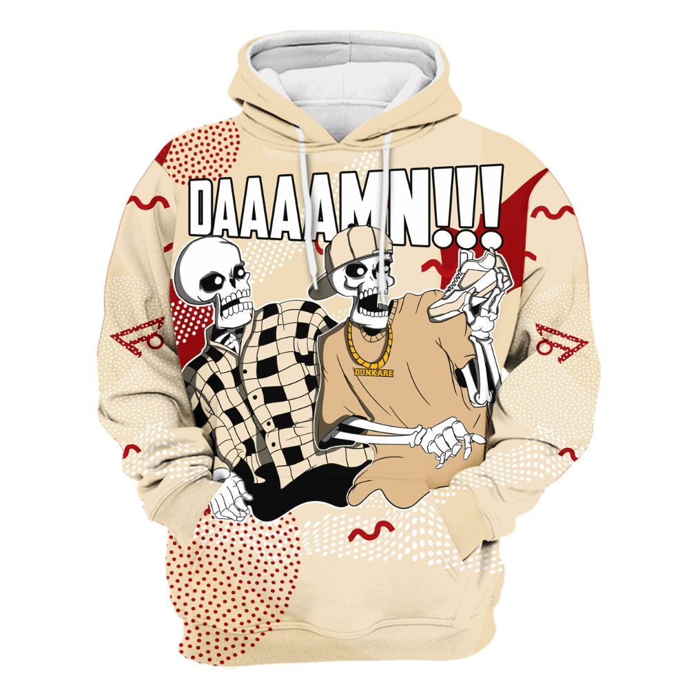 Hoodie To Match Dunk Low Strawberry Waffle - Graphic Meme Damnn All Over Print