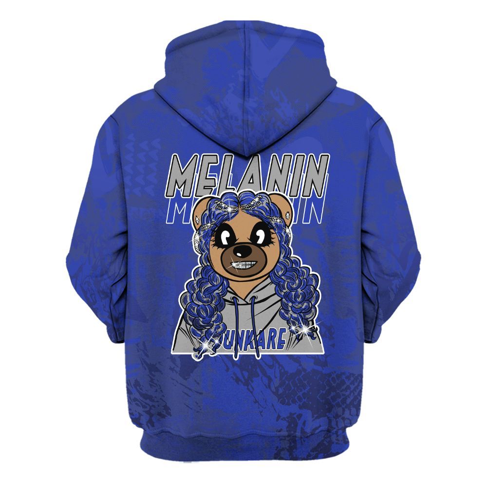 Hoodie To Match Air Max Plus Black Racer Blue - Pigments Bear Heart Grunge All Over Print