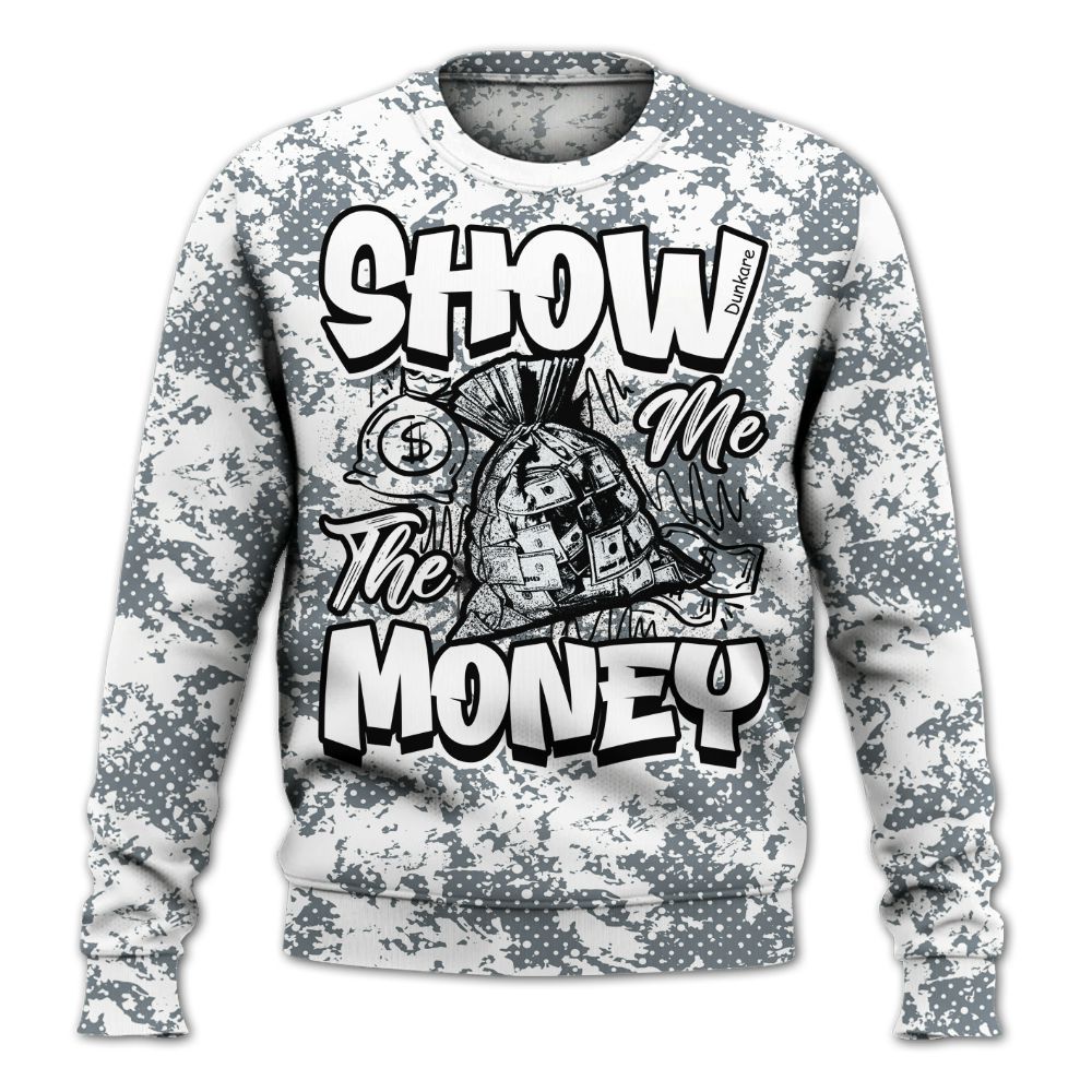 Sweatshirt To Match Wolf Grey 13s - Show Me The Money Retro All Over Print