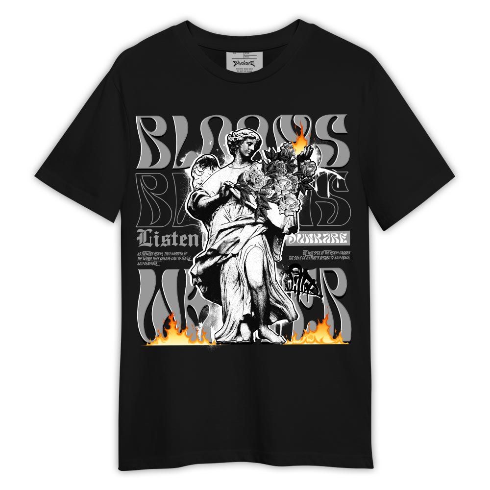 Shirt To Match Black Wolf Grey 12s - Blooms Whisper Shirt Outfit