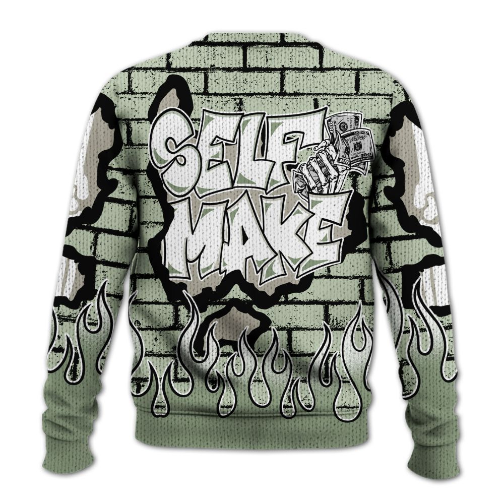 Knitted Sweater To Match Seafoam Sail 4s - Self Make Skeleton Crashed