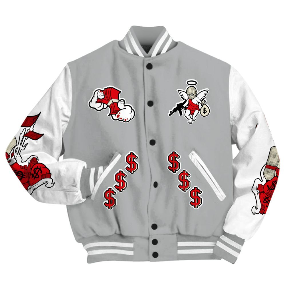 Varsity Jacket To Match Cement Grey 3s - Ones Move In Silence Graphic All Over Print