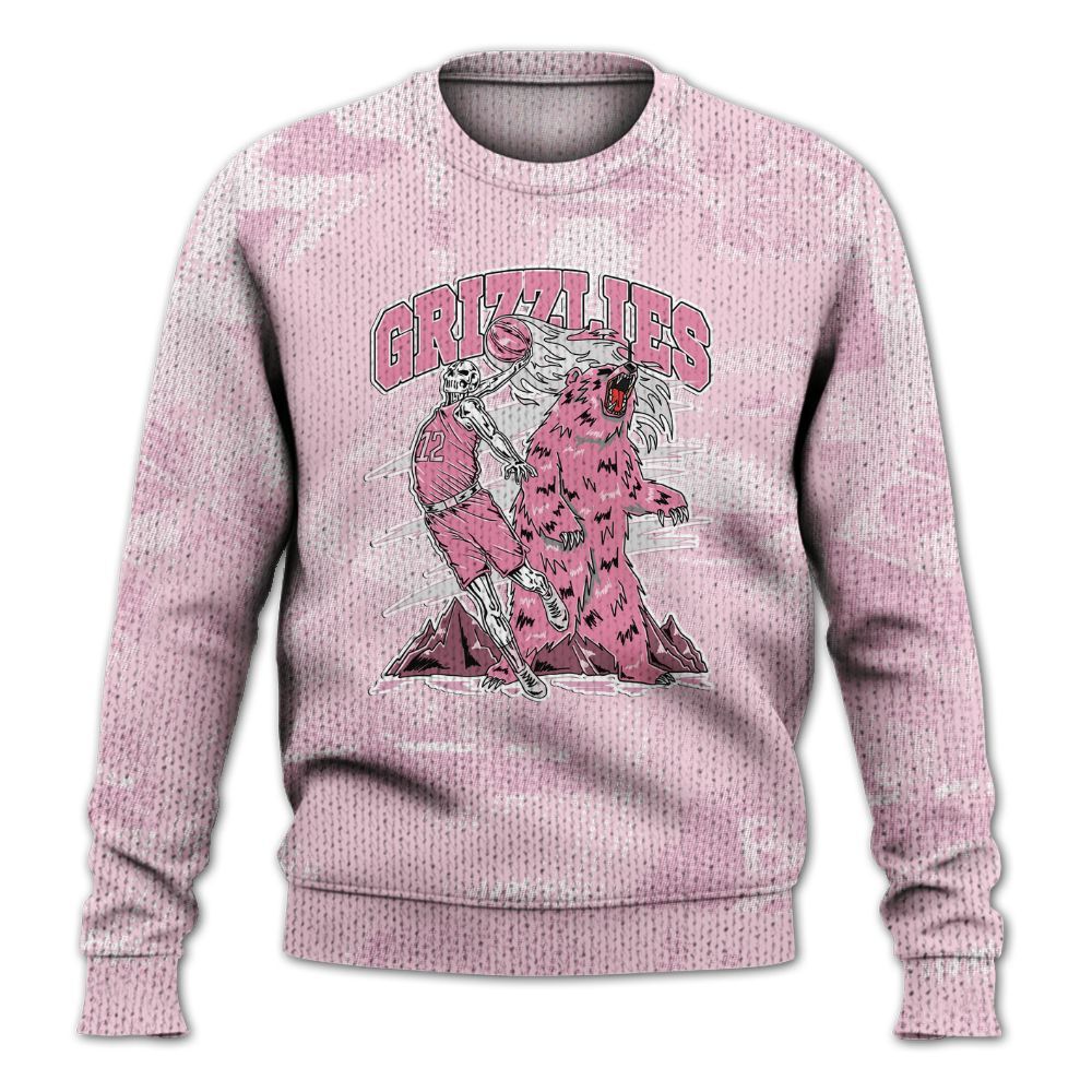 Knitted Sweater To Match Orchid 4s - Grizzly Bear Skeleton Brown Sugar