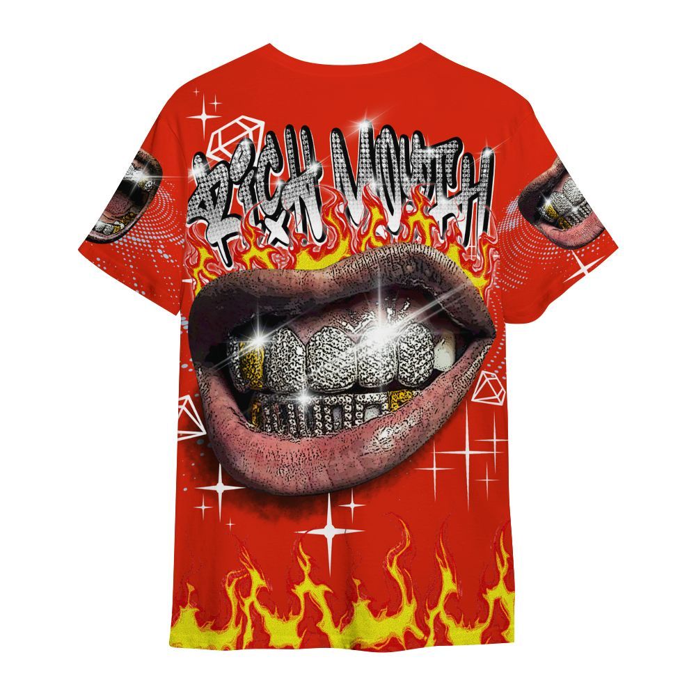 Shirt To Match Retro Cherry 11s - Rich Mouth Fire Rap Retro 90s All Over Print
