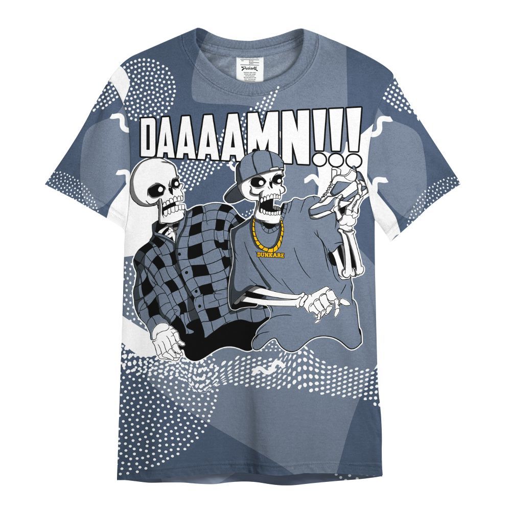 Shirt To Match Low Diffused Blue 11s - Graphic Meme Damnn All Over Print