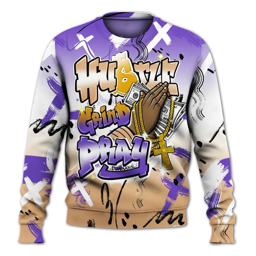Sweatshirt To Match SE Afrobeats 7s - Money Hustle Grind Pray All Over Print