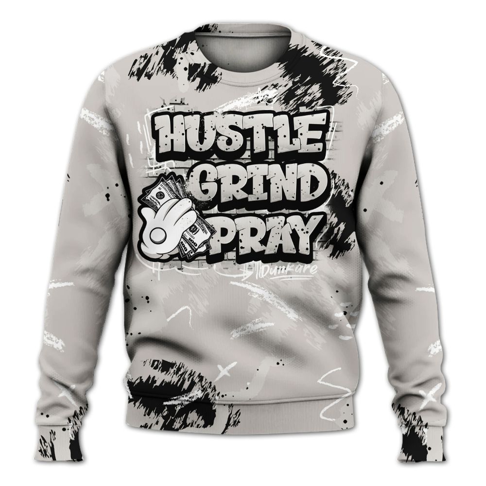 Sweatshirt To Match The Classic 40s - Hustle Grind Pray All Over Print