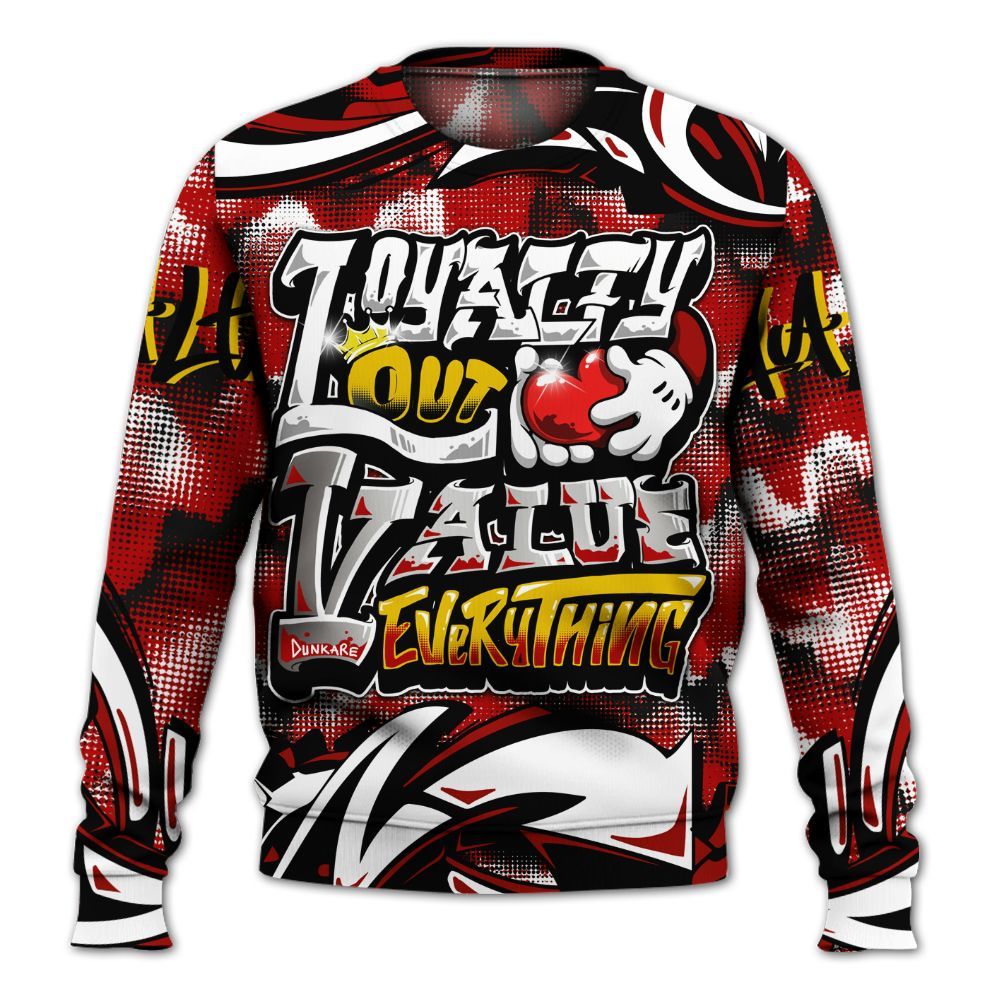 Sweatshirt To Match Low Lucky Cat 1s - Loyalty Out Value Graffiti All Over Print