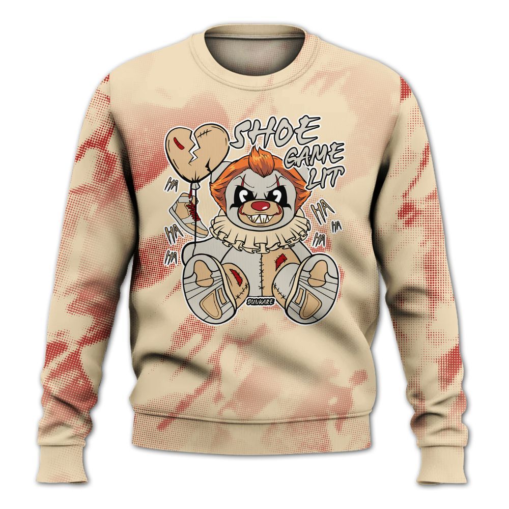 Sweatshirt To Match Dunk Low Strawberry Waffle - Shoe Game Bear Abstract Halftone All Over Print