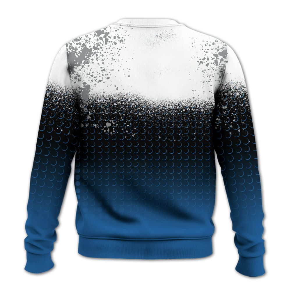 Sweatshirt To Match French Blue 13s - Halftone Time Is Money All Over Print