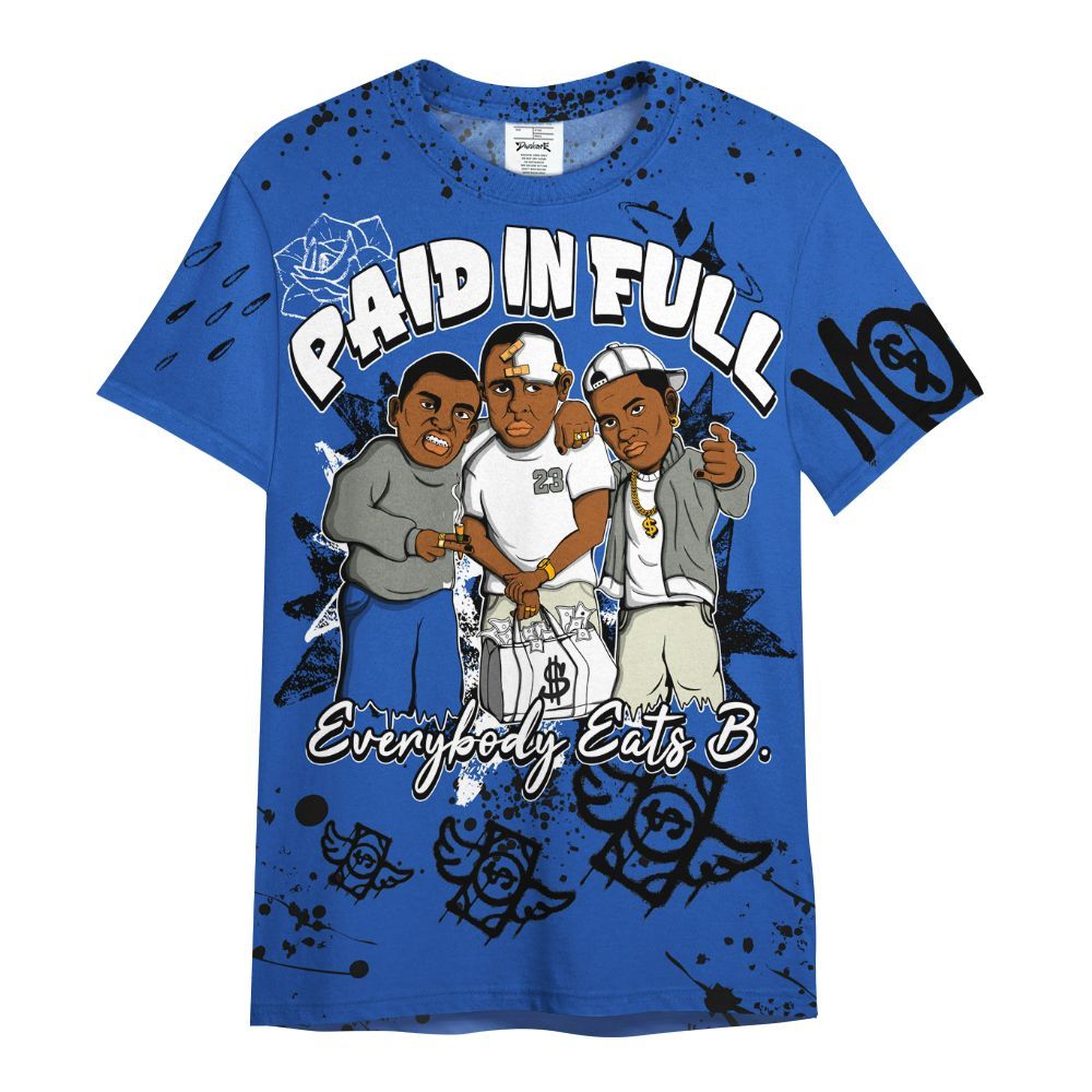 Shirt To Match Lucky Shorts 3s - Everybody Paid In Full Crayon All Over Print