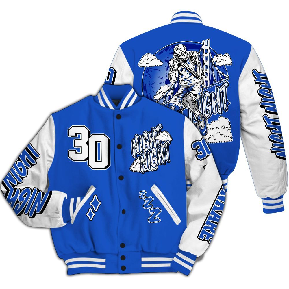 Varsity Jacket To Match Retro Stealth 5s - Seeya Skeleton All Over Print