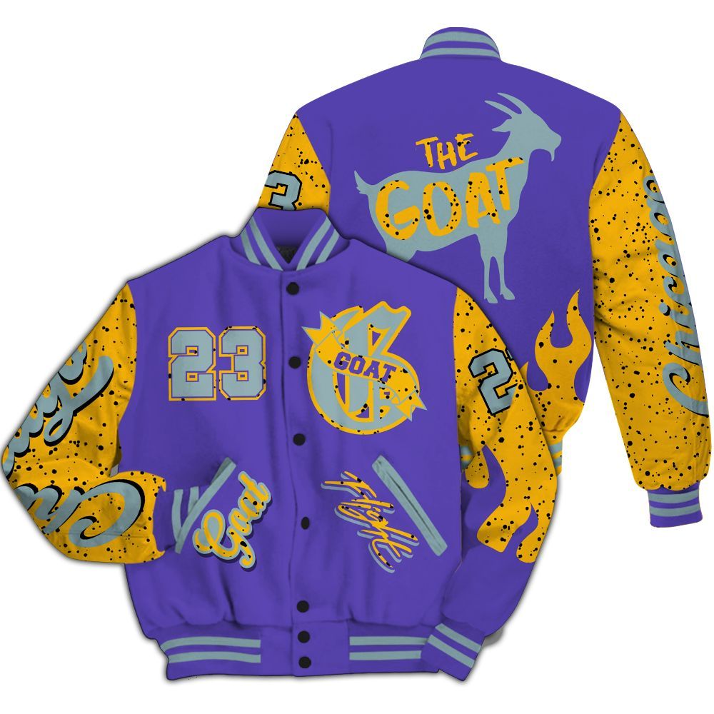 Varsity Jacket To Match Imperial Purple 4s - The G.O.A.T Streetwear All Over Print