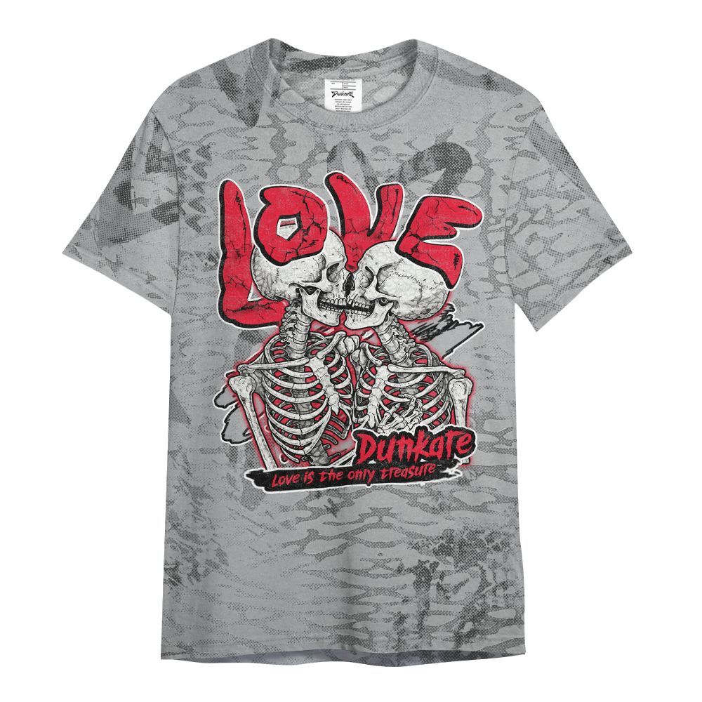 Shirt To Match Black Cement 3s - Skull Love All Over Print