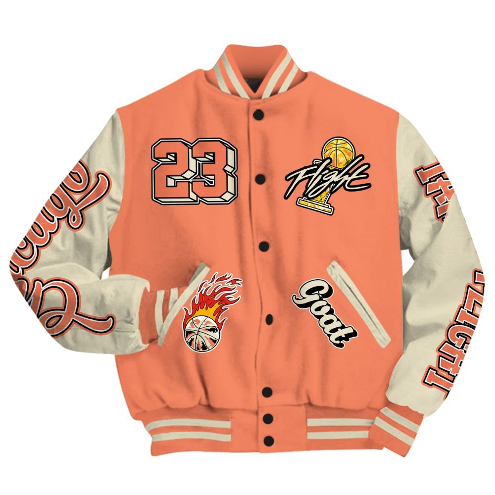 Varsity Jacket To Match DJ Khaled Crimson Bliss 5s - Number 23 Basketball Bear All Over Print