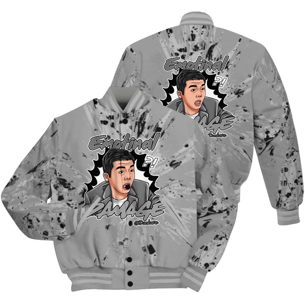 Varsity Jacket To Match Black Wolf Grey 12s Shirt - Damaged Meme Shirt Unisex Outfit All Over Print