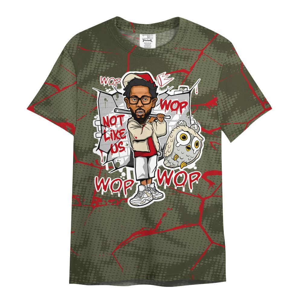 Shirt To Match Travis Scott Low OG Medium Olive 1s - None Like ComptonCity Graphic Crack All Over Print