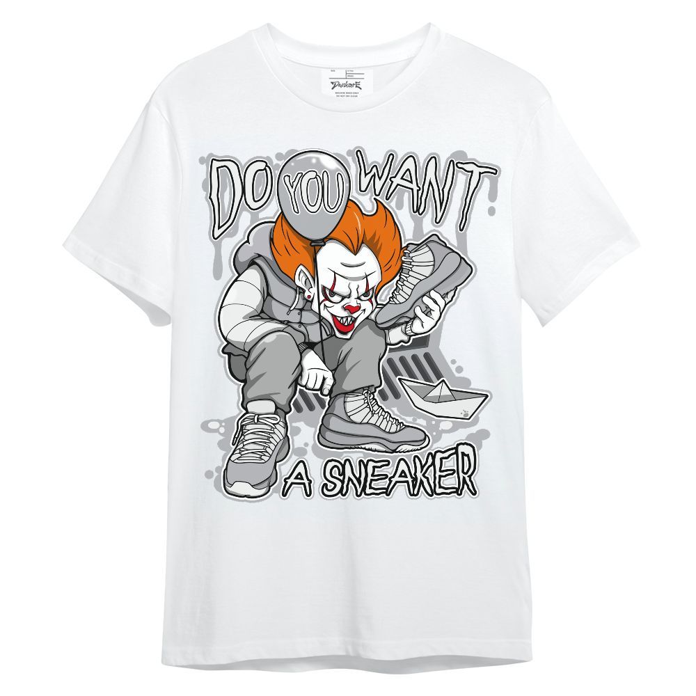 Shirt To Match Low OG Wolf Grey 1s - Clown Scary Sneakers Halloween Graphic Unisex Shirt